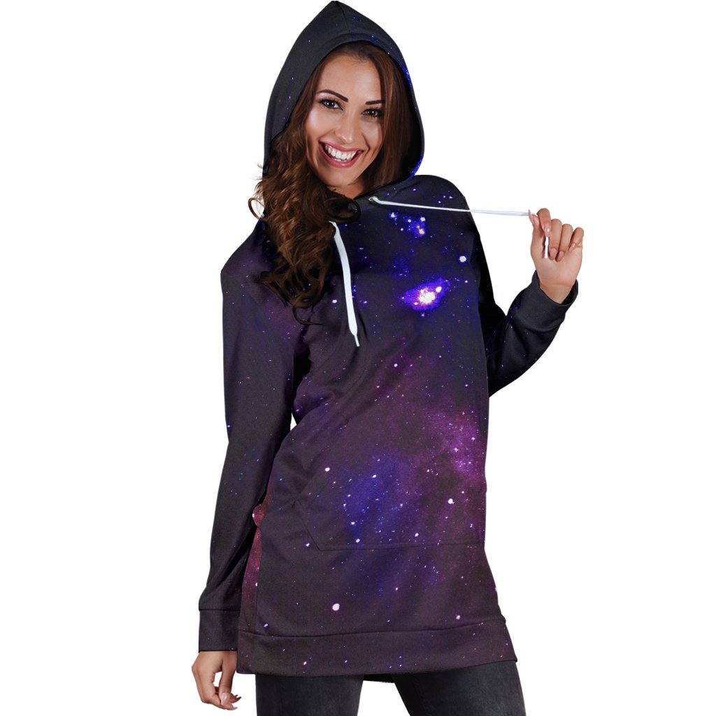 Galaxy Womens Hoodie Dress | Longline Hoodie Sweatshirt - Manifestie