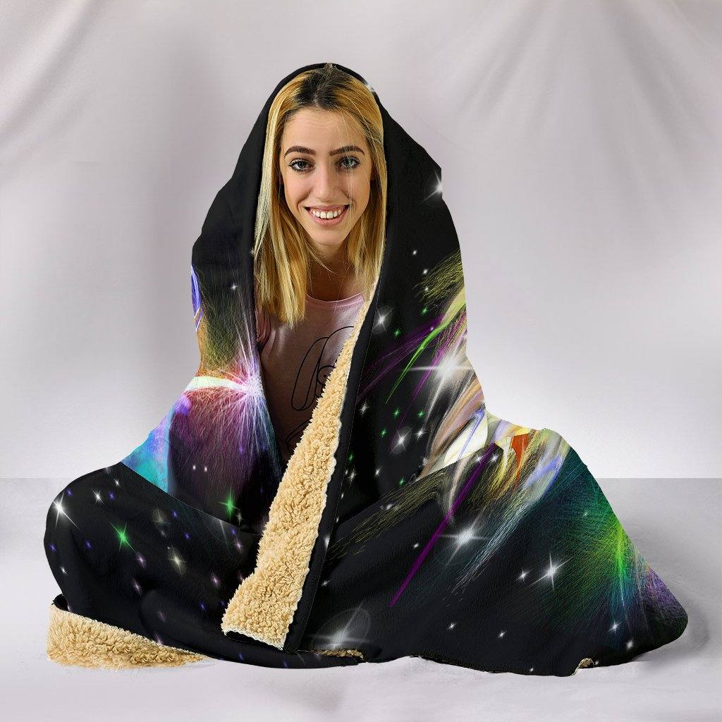 Unicorn Hooded Blanket | Plush, Premium Sherpa | Kids, Adult | Rainbow - Manifestie