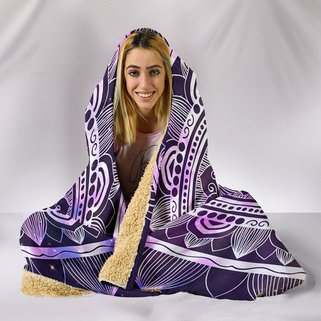Purple Mandala Hooded Blanket | Plush, Premium Sherpa | Kids, Adult | Purple - Manifestie