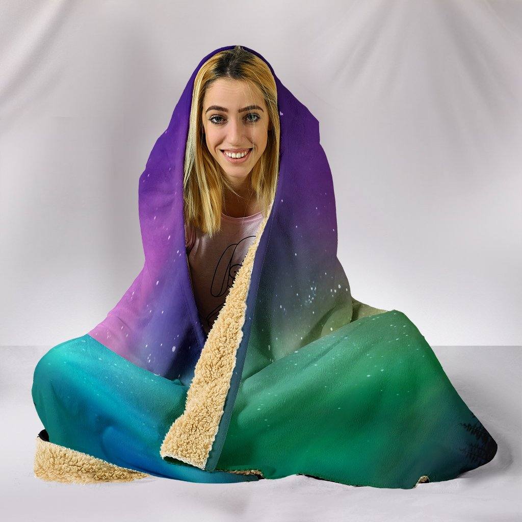 Northern Lights Hooded Blanket | Plush, Premium Sherpa | Kids, Adult | Rainbow - Manifestie