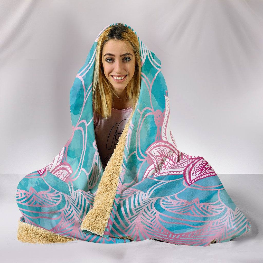 Pink Lotus Hooded Blanket | Plush, Premium Sherpa | Kids, Adult - Manifestie