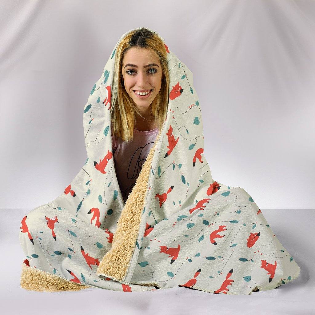 Playful Fox Hooded Blanket | Plush, Premium Sherpa | Kids, Adult - Manifestie