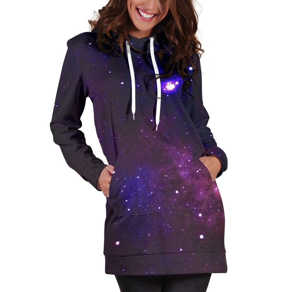 Galaxy Womens Hoodie Dress | Longline Hoodie Sweatshirt - Manifestie