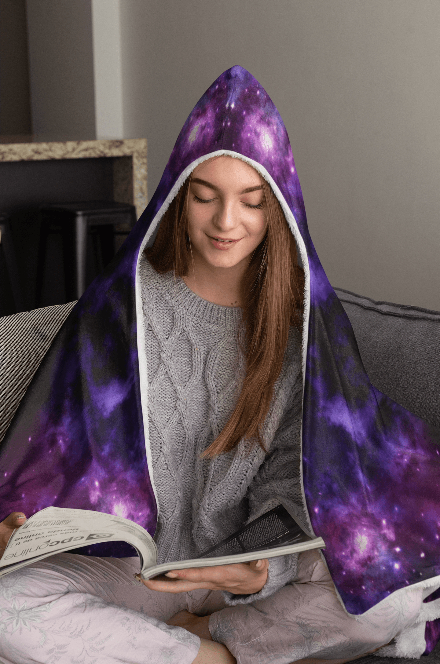 GALACTIC HOODED BLANKET | Plush, Premium Sherpa | Kids, Adult - Manifestie