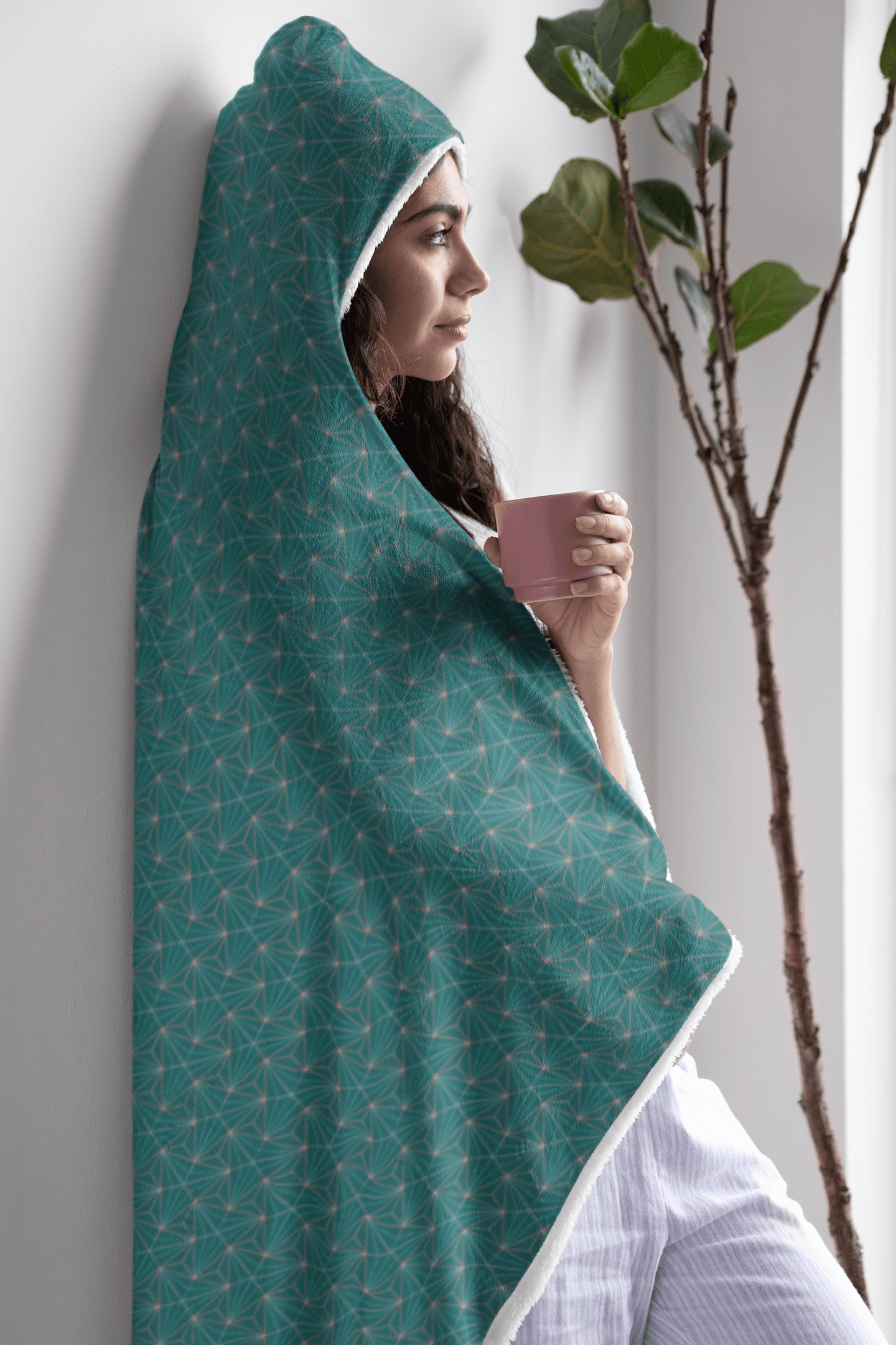 TURQUOISE PREMIUM HOODED BLANKET with WRIST STRAPS | Plush, Premium Sherpa | Kids, Adult - Manifestie
