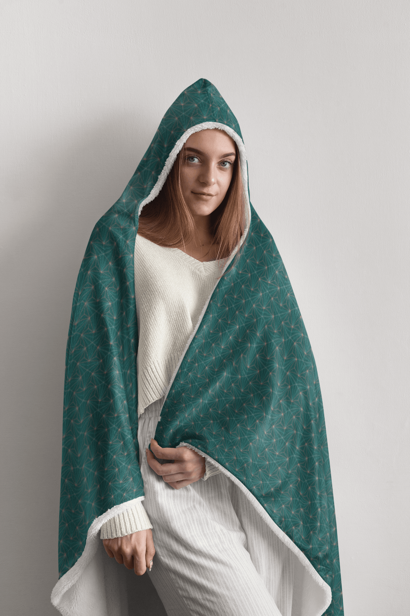 TURQUOISE PREMIUM HOODED BLANKET with WRIST STRAPS | Plush, Premium Sherpa | Kids, Adult - Manifestie
