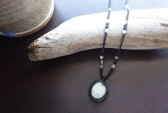 Prehnite Macrame Necklace | Stone of Prophecy | Unisex, Healing Crystal Jewelry - Manifestie