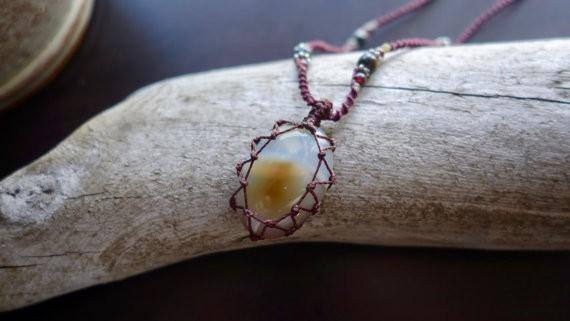 Short Black Onyx Macrame Necklace | Your Stone for Stength | Unisex, Healing Crystal Jewelry - Manifestie