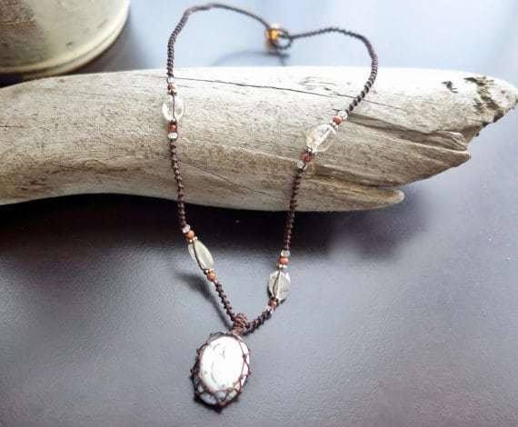 Tree Agate Macrame Necklace | Stone of Abundance | Micro-Macrame | Unisex, Healing Crystal Jewelry - Manifestie