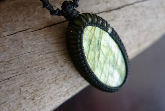 Labradorite Macrame Necklace | Stone of Transformation | Micro-Macrame