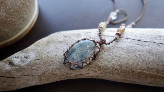 Jasper Macrame Necklace | Stone of Relaxation | Unisex, Healing Crystal Jewelry - Manifestie