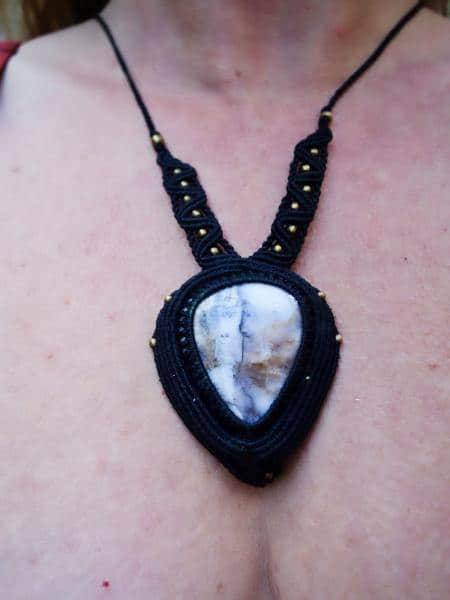 Dendrite Opal Macrame Necklace | Shakti Design | Stone of Abundance - Manifestie