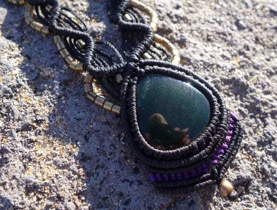 Green Aventurine Macrame Necklace | Temple Design - Manifestie