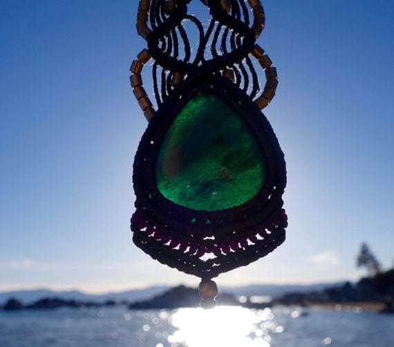 Green Aventurine Macrame Necklace | Temple Design - Manifestie