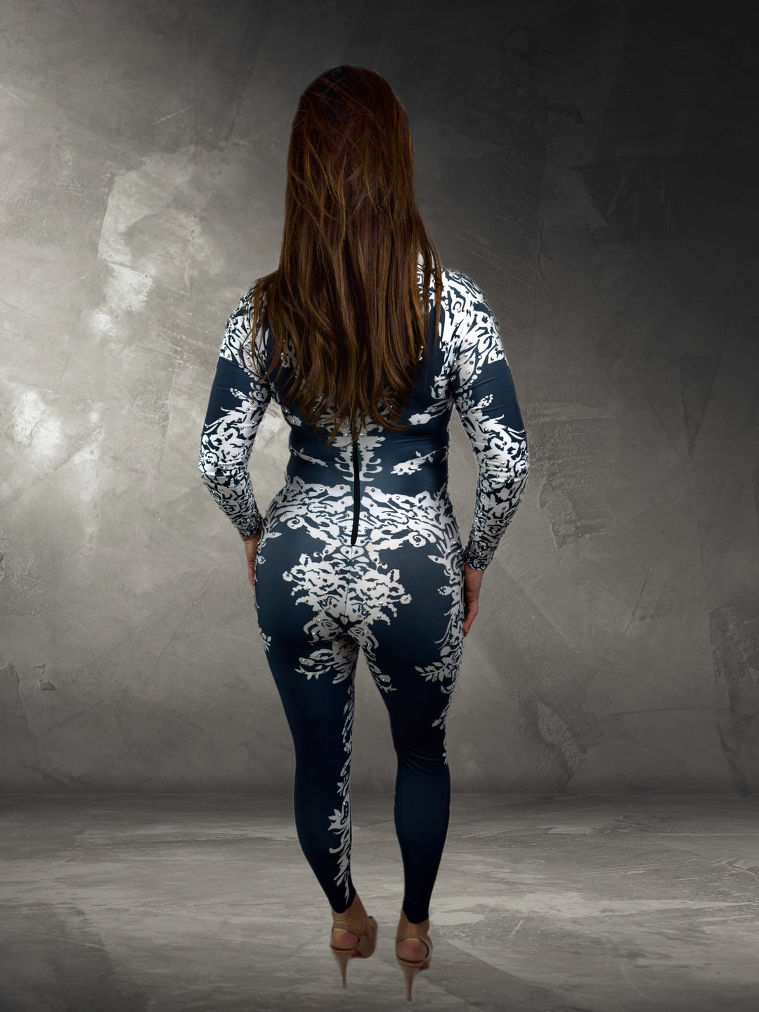Deta Von Rhinestone Bodysuit / Black & White Diamond Catsuit / Crystal Festival Outfit / NYE Party Dress Burning Man Performer Costume