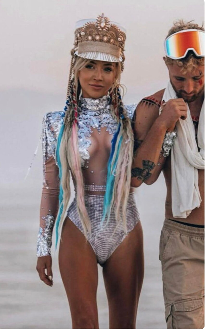 Athena Silver Sequin Leotard and Skirt / Festival Bodysuit / Halloween Party Tassel Catsuit Burning Man Disco Performer Stage Costume Fringe