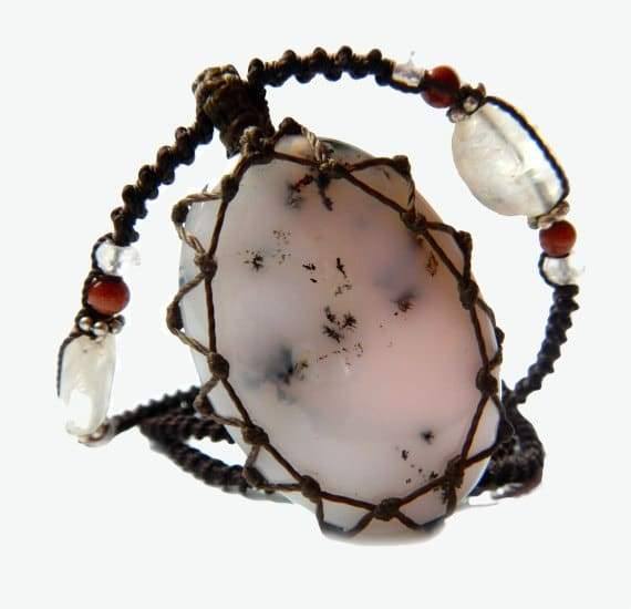 Tree Agate macrame Necklace – Your Stone For Abundance- Bohemian healing crystal - Manifestie