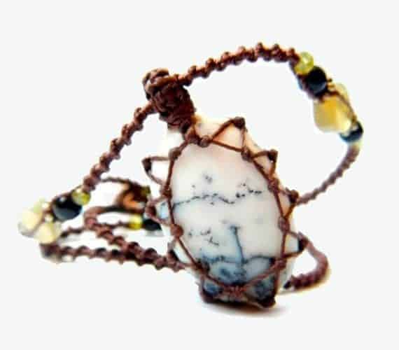 Tree Agate macrame Necklace – Your Stone For Abundance- Bohemian healing crystal - Manifestie