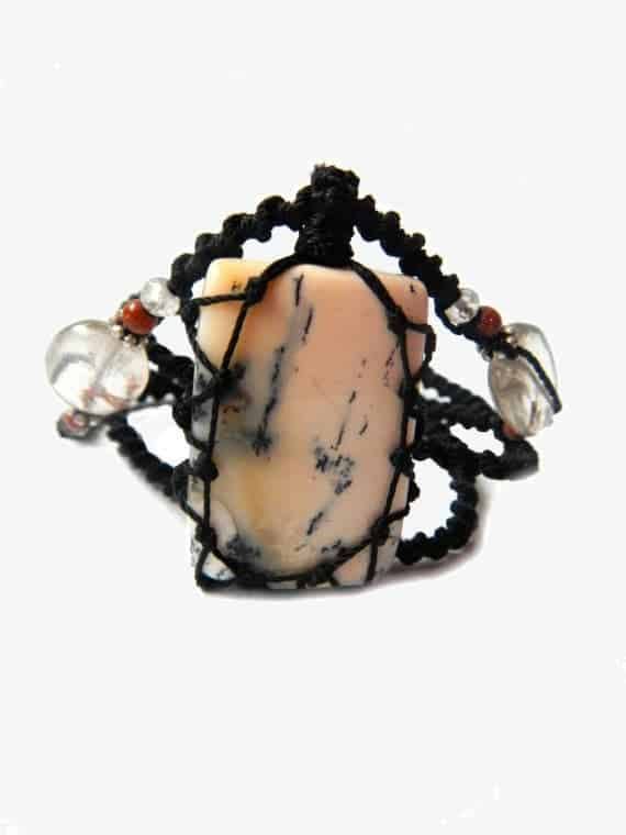 Tree Agate macrame Necklace – Your Stone For Abundance- Bohemian healing crystal - Manifestie