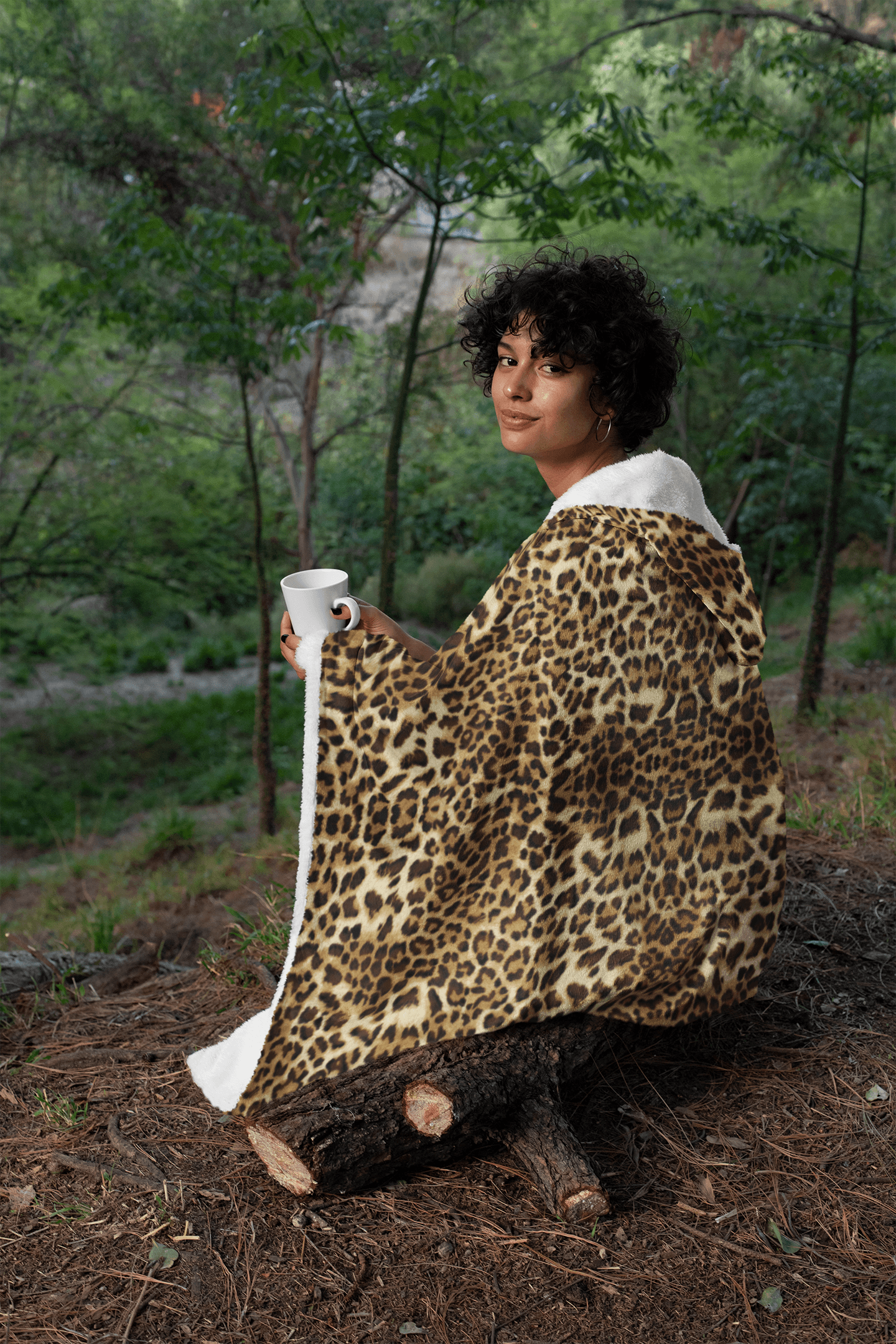 LEOPARD PRINT PREMIUM HOODED BLANKET with WRIST STRAPS | Plush, Premium Sherpa | Kids, Adult - Manifestie