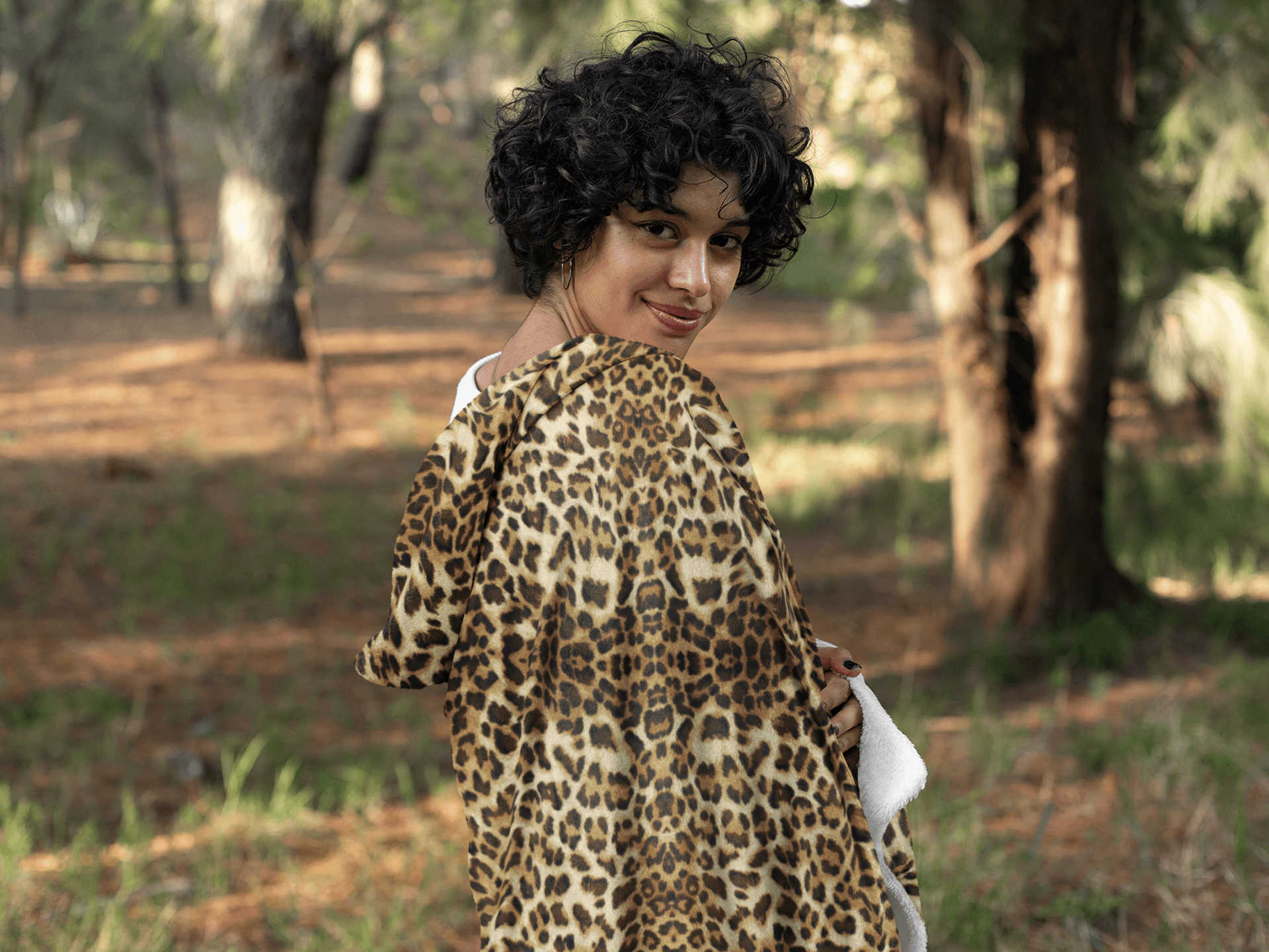LEOPARD PRINT PREMIUM HOODED BLANKET with WRIST STRAPS | Plush, Premium Sherpa | Kids, Adult - Manifestie