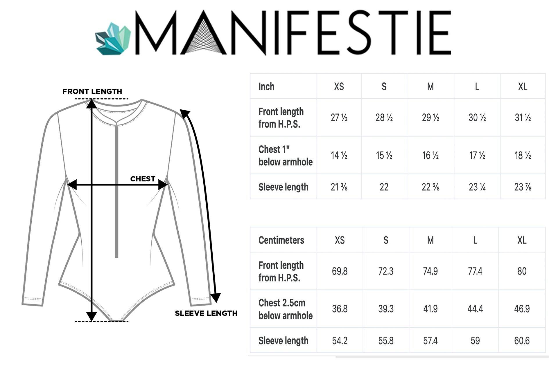 Spellbound Long Sleeve Swimsuit | Full Piece Bodysuit | Front Zipper - Manifestie