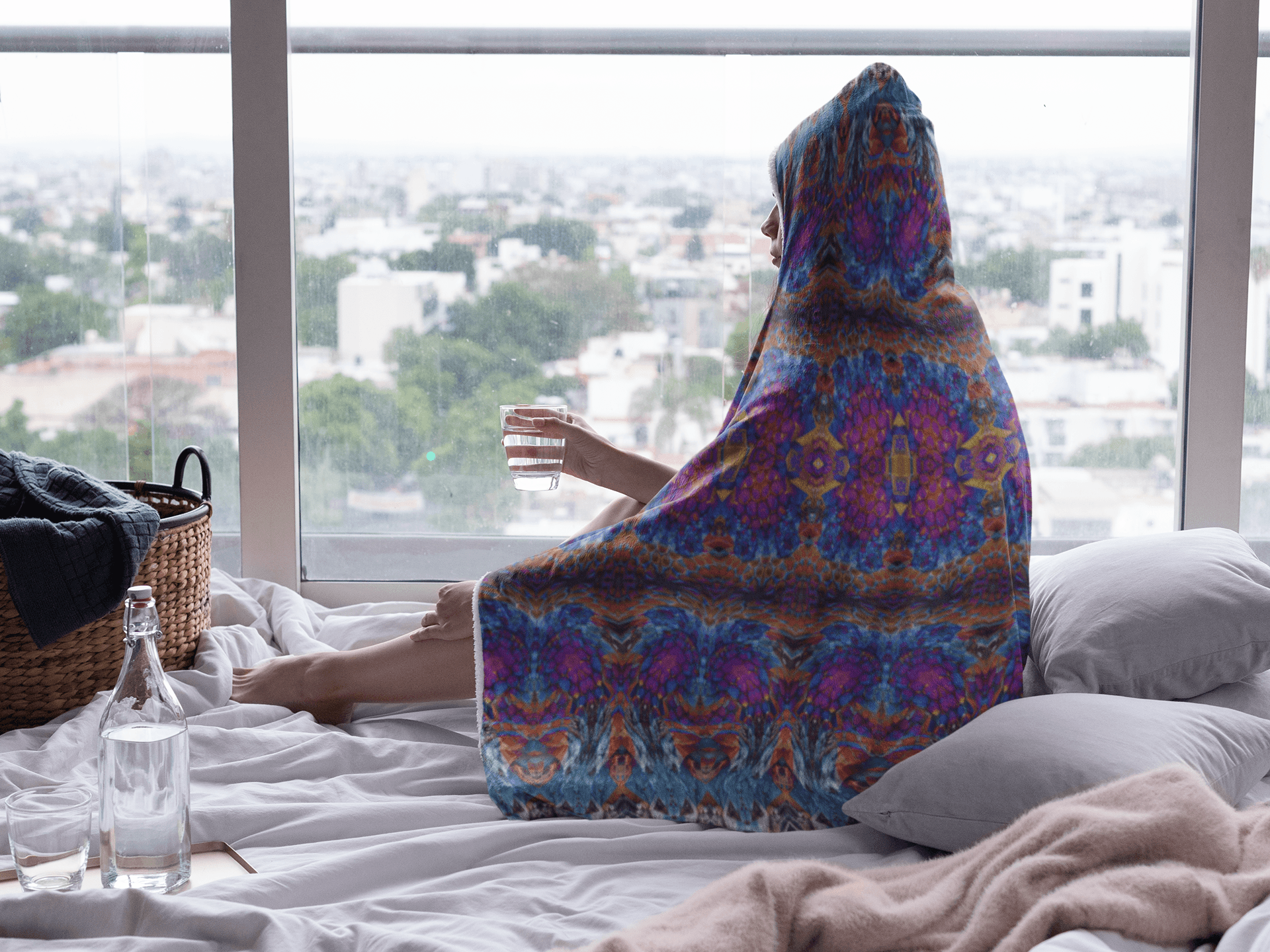 LUCID DREAMS PREMIUM HOODED BLANKET with WRIST STRAPS | Plush, Premium Sherpa | Kids, Adult - Manifestie