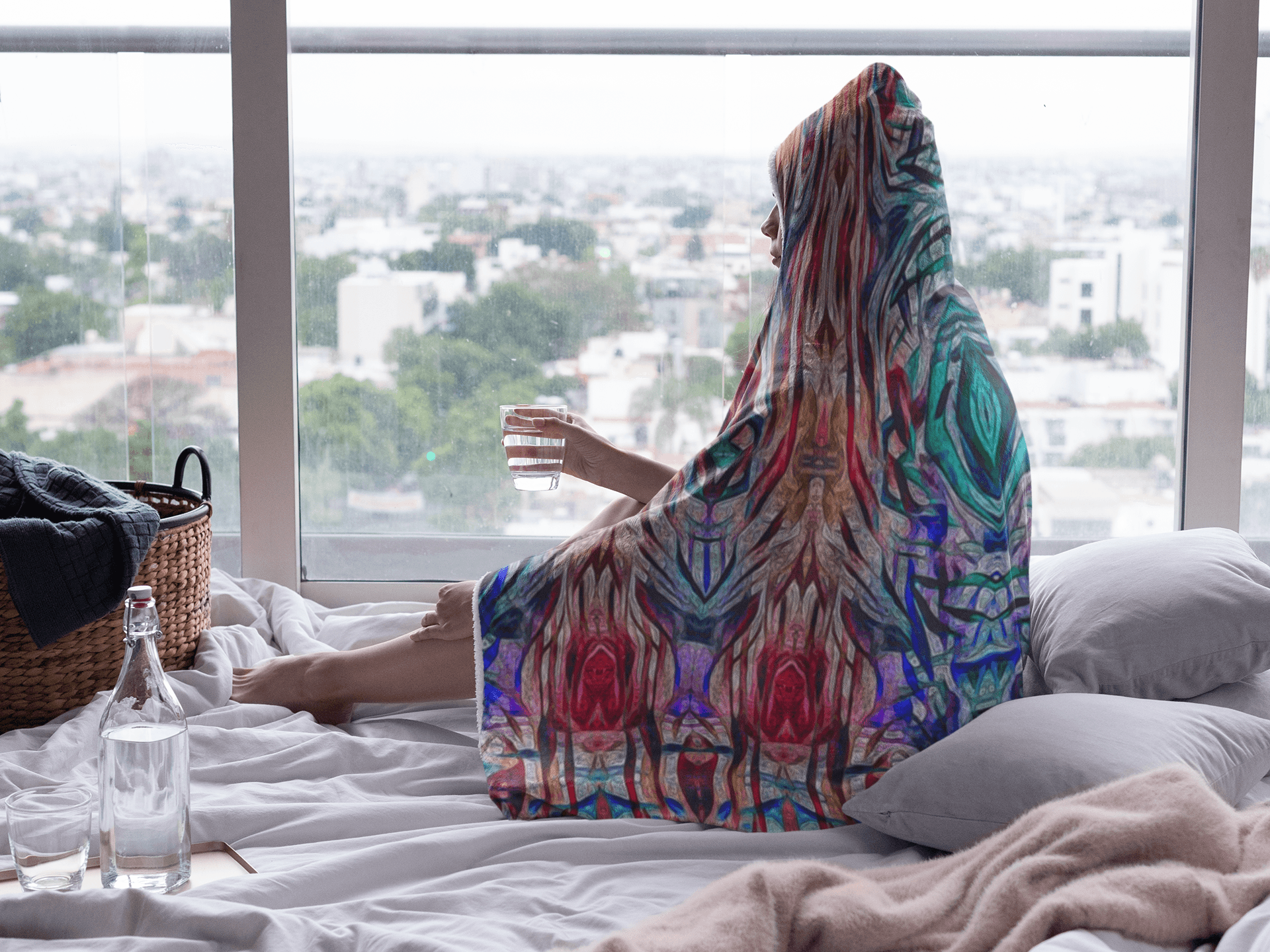 SACRAL BREATH PREMIUM HOODED BLANKET with WRIST STRAPS | Plush, Premium Sherpa | Kids, Adult - Manifestie