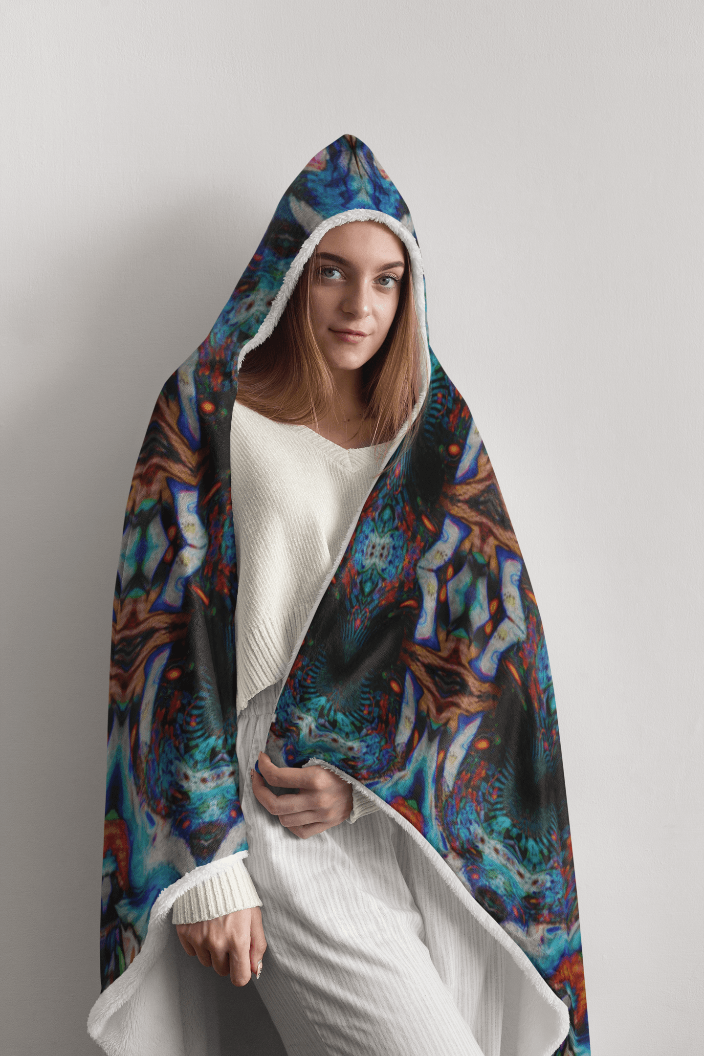 THIRD EYE PREMIUM HOODED BLANKET with WRIST STRAPS | Plush, Premium Sherpa | Kids, Adult - Manifestie